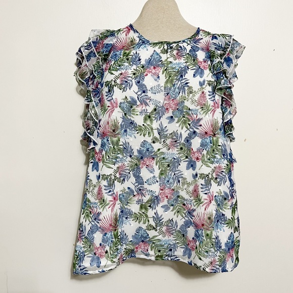 Walter Baker Tropical Swiss Dot Blouse M - Picture 2 of 10